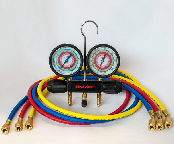 CPS MT2A7P5A Workingman Two Valve A2L Manifold with 5' Premium Anti-Blowback Hoses