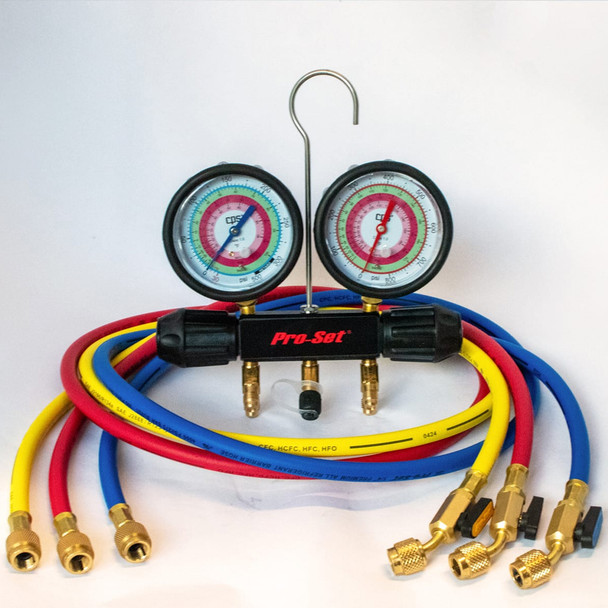 CPS MT2A7P5E Workingman Two Valve A2L Manifold with 5' Premium Ball Valve Hoses
