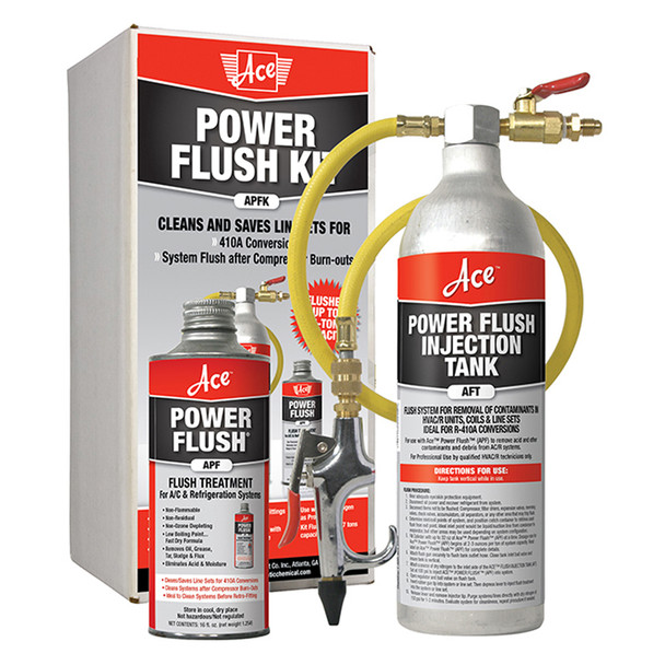 Ace Chem Pro Power Flush Lineset Cleaning Kit with 16 oz Power Flush Treatment, Injection Tank, and Hose Assembly