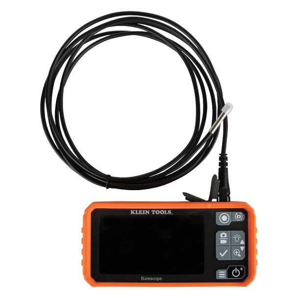Klein Tools ET17 Utility Borescope Camera 10ft Nylon Snake front view cord rolled up