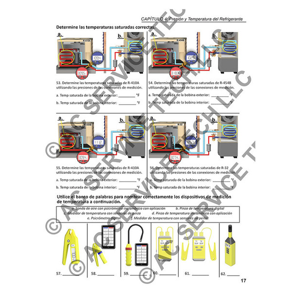 AC Service Tech 2a Ed Cuaderno de Ejercicios Procedimientos de Carga y Servicio de Refrigerante para Aire Acondicionado example page 17