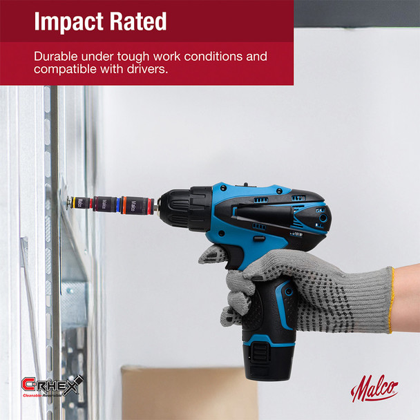 Malco MTP2A 7-in-1 C-RHEX Flip Bit Hex Sockets impact rated (power tool not included)