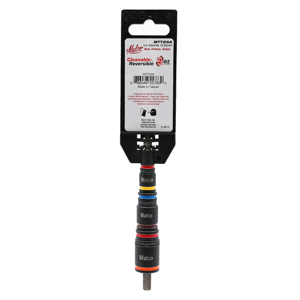 Malco MTT25A 7-in-1 C-RHEX Flip Bit Hex Sockets in packaging back