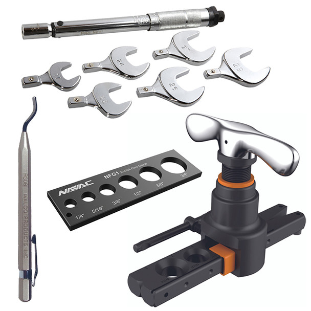 TruTech Tools Mini Split Repair Tool Kit Entry Level main kit image showing all included products