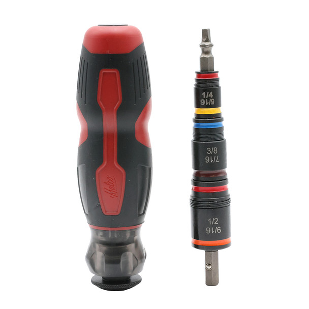 Malco HMTS2A 7-in-1 C-RHEX® Flip Bit Hex Sockets with Premium Grip Handle side by side standing up