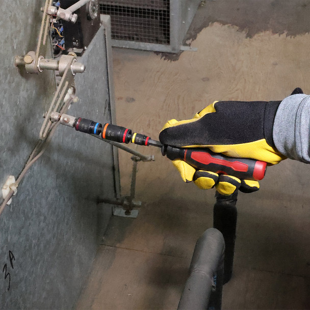 Malco HMTS2A 7-in-1 C-RHEX® Flip Bit Hex Sockets with Premium Grip Handle in use
