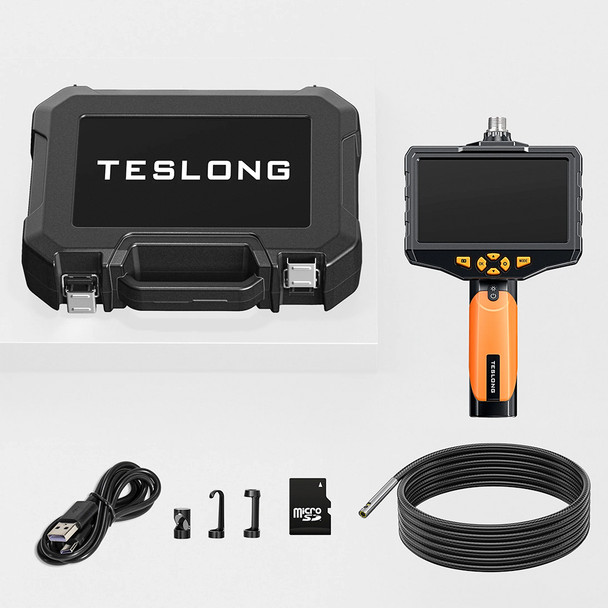 Teslong NTS300 Rotating Dual Lens Inspection Camera includes probe, sd card, accessories and hard case