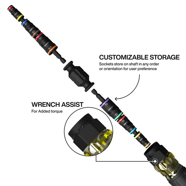 Klein Tools 32914HD 14-in-1 Impact Rated Flip Socket Driver customizable storage