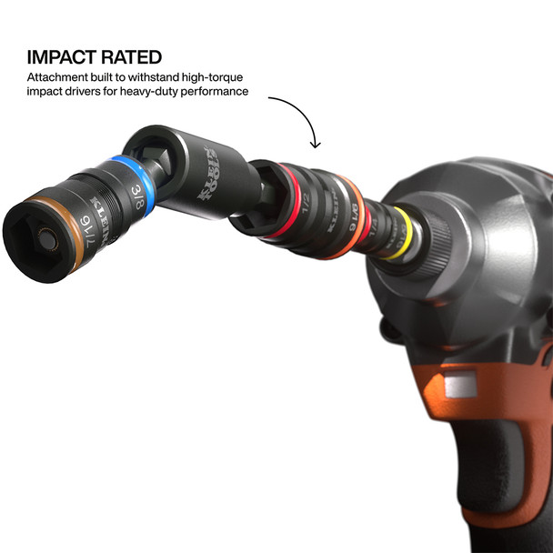 Klein Tools 32984 Impact Flip Socket with Swivel Adapter impact rated for drills (not included)