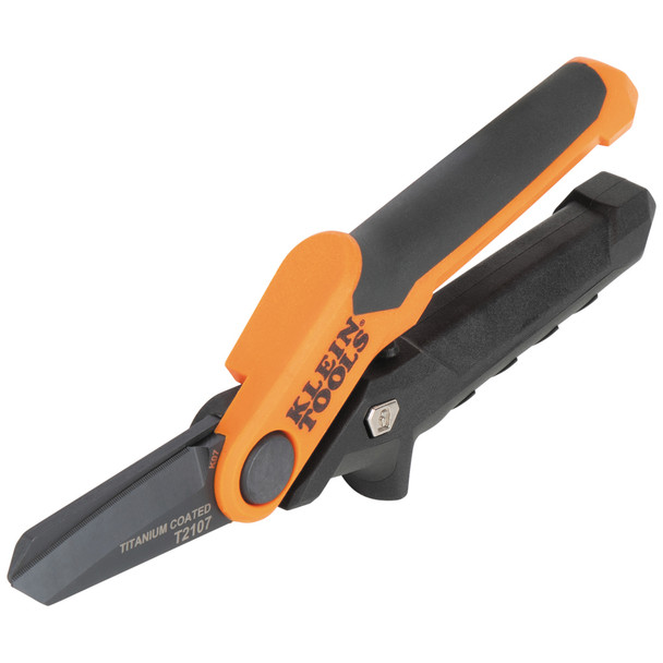 Klein Tools T2107 Compact Utility Shears angle view closed