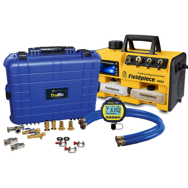 TruTech Tools Rapid Evacuation Kit with VPX7 Vacuum Pump, TruBlu Advanced Hose Kit, and BluVac+ Pro