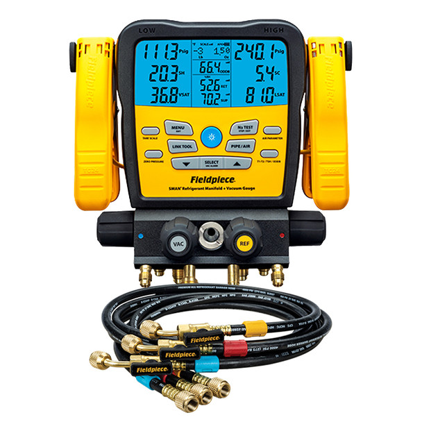 TruTech Tools Fieldpiece Digital Manifold Kit with Refrigerant Hoses ball valve