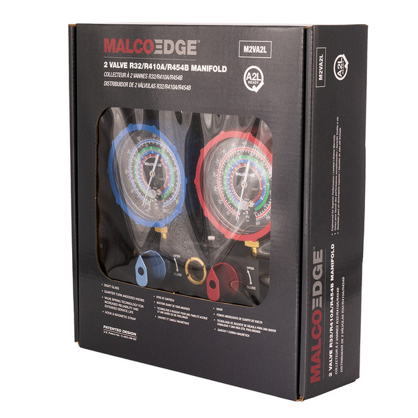 MalcoEdge™ M2VA2L 2-Valve A2L Manifold in package
