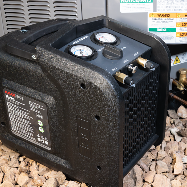 MalcoEdge MERU2 Velo-X Refrigerant Recovery Machine, A2L/A3 Brushless DC Motor, Twin Cylinder