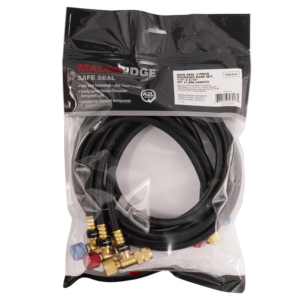 MalcoEdge SS6014516 Safe Seal Hose Set, 5/16" x 1/4" Ends, 60" Length in package