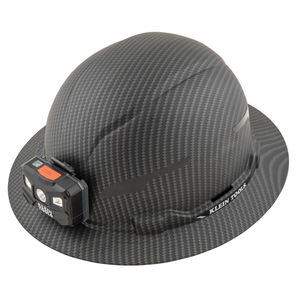 Klein 60346 Premium KARBN Hard Hat with Rechargeable Headlamp main front view