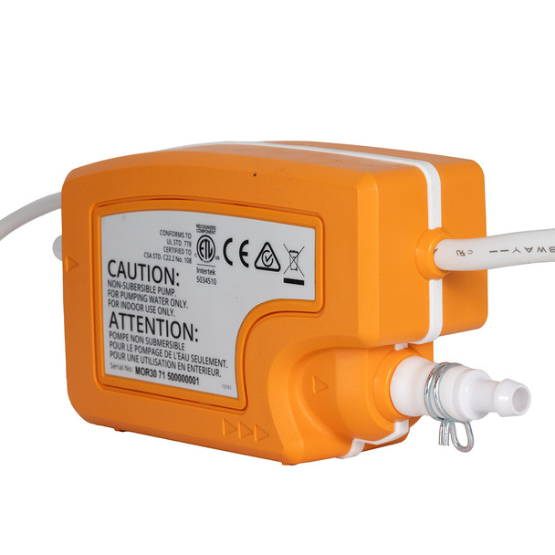 Aspen FP3430 Silent+ Mini Orange Condensate Removal Pump angle view