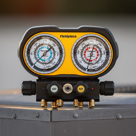 Fieldpiece GS434F Analog Gauge Set, 4 Port Manifold for R134A