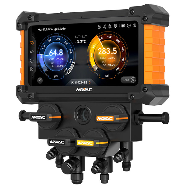 NAVAC NX4G NEXUS 2 Digital Manifold Gauge, 4 Valve front angle