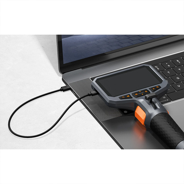 Teslong TD450s Articulating 8.5 mm Single Lens Inspection Camera connected to pc