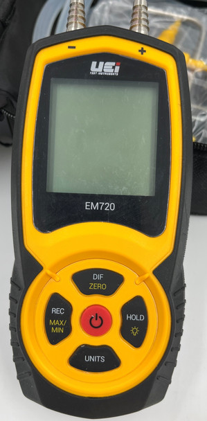 USED UEi EM720 Hi Resolution Differential Manometer Static Pressure Kit with Temperature Compensation
