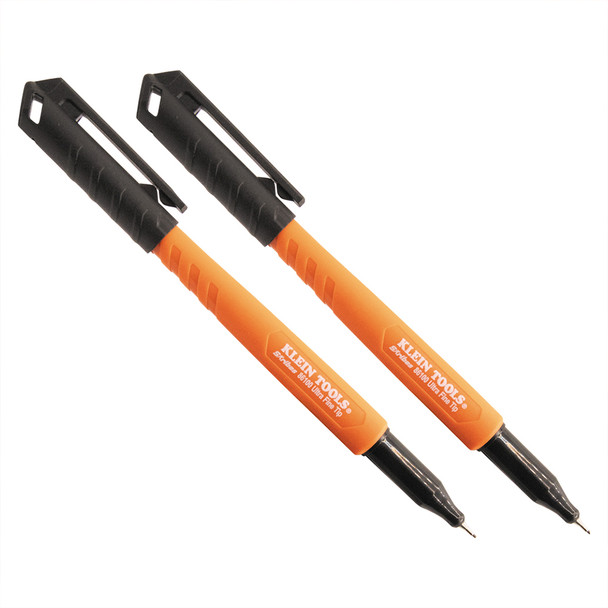 Klein Tools 861002 Skribes™ Ultra Fine Tip Permanent Markers, Black 2 pack