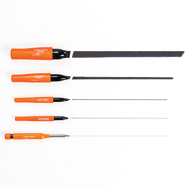 Klein Tools 861014 Skribes™ Fine Tip Permanent Markers series thickness example