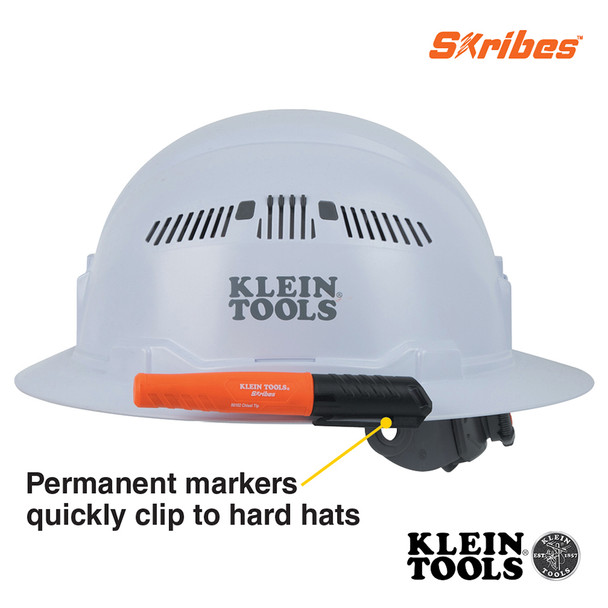 Klein Tools 861023 Skribes™ Chisel Tip Permanent Markers hard hat clip
