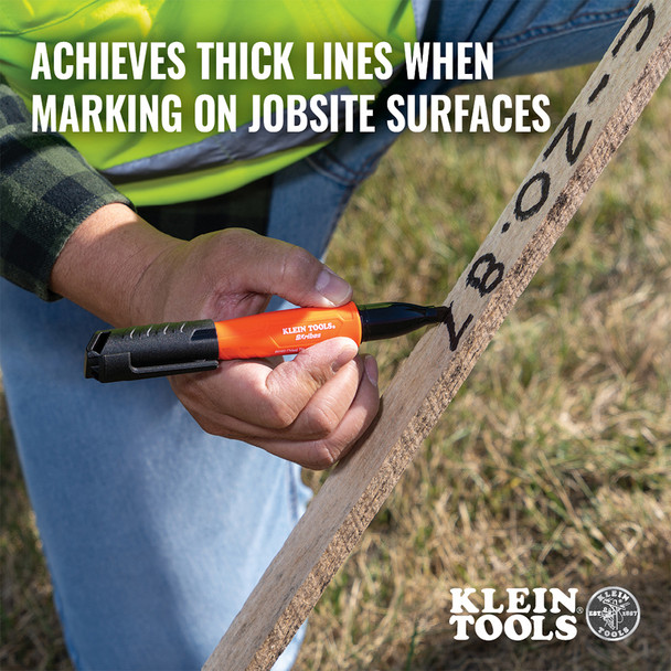 Klein Tools 861023 Skribes™ Chisel Tip Permanent Markers writing on wood