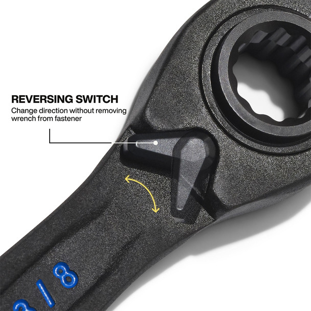 Klein Tools 68216 4-in-1 Ratcheting Wrench reversing switch