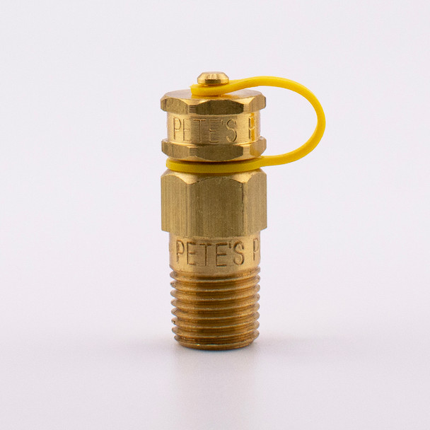 Pete's Plug #110 Brass Test Plug, 1/4" NPT, 1.5" Length, Nordel Core main view