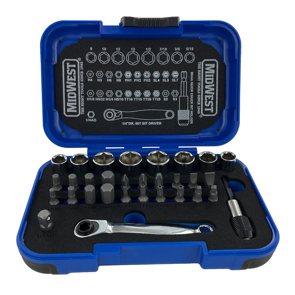 Midwest Tool MSBSET01 32Pc Mini 1/4" Socket and Bit Wrench Set main view