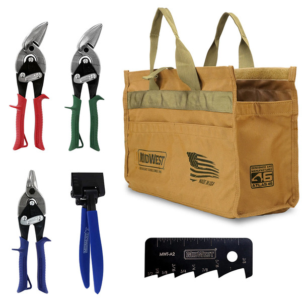 Midwest Tool HVAC Preferred Pouch Kit with 5 Tools - 3 Snips, Seamer, and Scribe main view