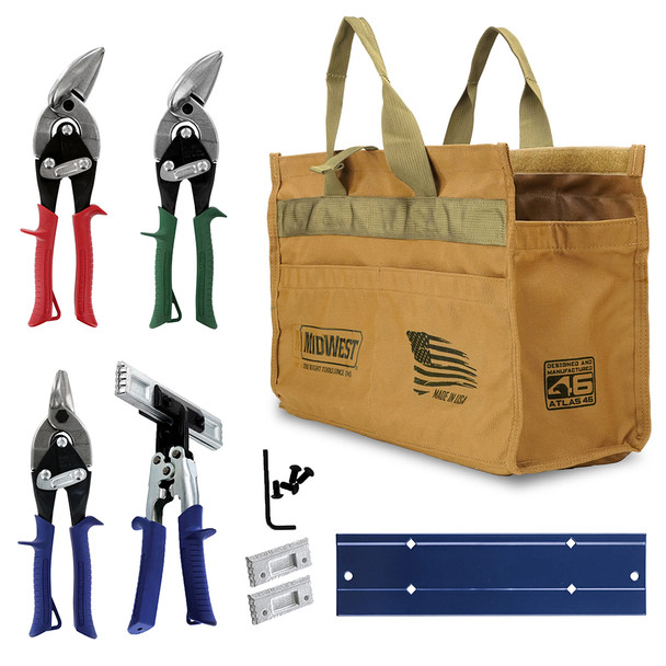 Midwest Tool HVAC Premium Pouch Kit with 6 Tools - 3 Snips, Seamer, Folding Tool, and Scribe main view
