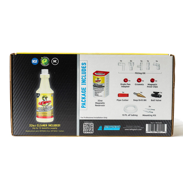 Viper RT810E EZDose Pan and Drain Line Maintenance System box includes list