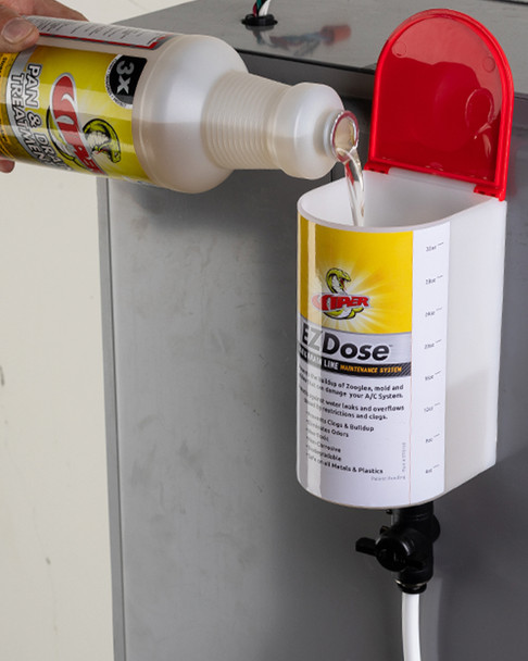 Viper RT810E EZDose Pan and Drain Line Maintenance System filling the reservoir