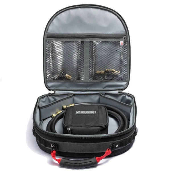 MalcoEdge HHK2 Turboflow Dual Vacuum Kit with Veto Hose Hauler Bag open view