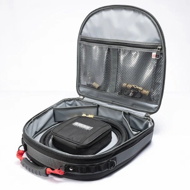 MalcoEdge HHK2 Turboflow Dual Vacuum Kit with Veto Hose Hauler Bag open view