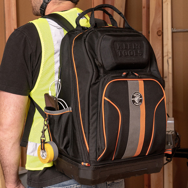 Klein Tools 62800BP Tradesman Pro XL Tool Bag Backpack on back
