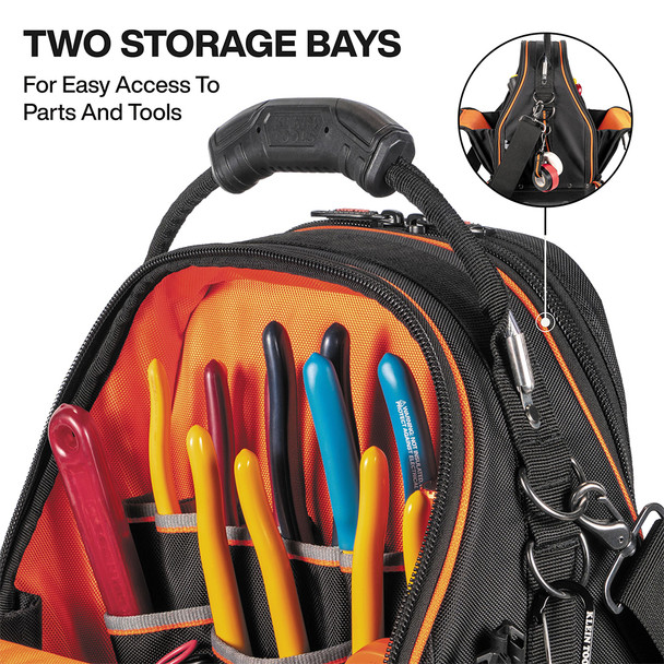 Klein Tools 62804 Tool Runner Compact Tool Bag storage bays