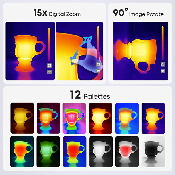 Thermal Master P4 AI Dual Lens Thermal Imaging Camera color paletes