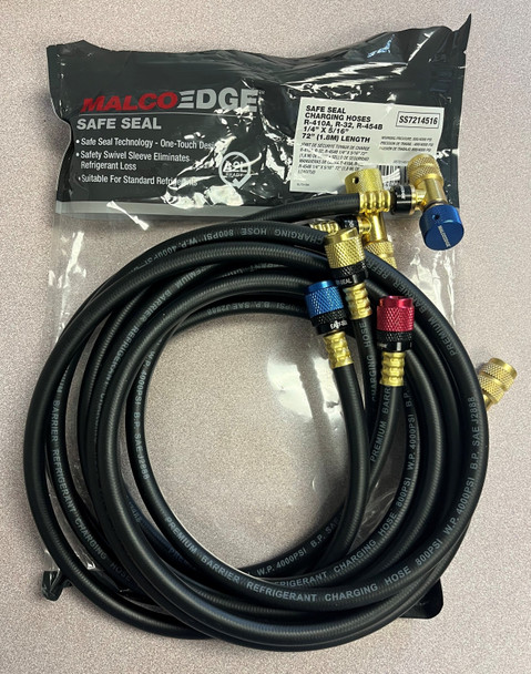 USED-SS7214516-0526 MalcoEdge SS7214516 Safe Seal Hose Set, 1/4" x 5/16" Ends, 72" Length - Condition Like New