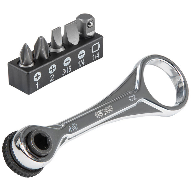 Klein Tools 65200 Slim Profile Mini Ratchet Set with 5 bits