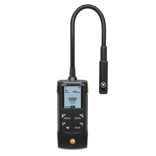 Testo 513 Combustible Gas Leak Detector with Flexible Probe front view