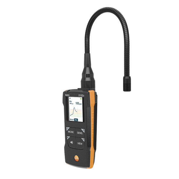 Testo 515 Ex Combination Leak Detector front angle view graph