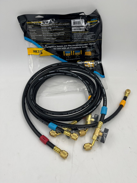 USED Fieldpiece HR3B 1/4" Ball Valve Refrigerant Charging Hoses