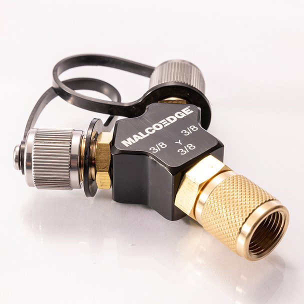 MalcoEdge HFY38 Hi-Flow Y Branch laying down angle view