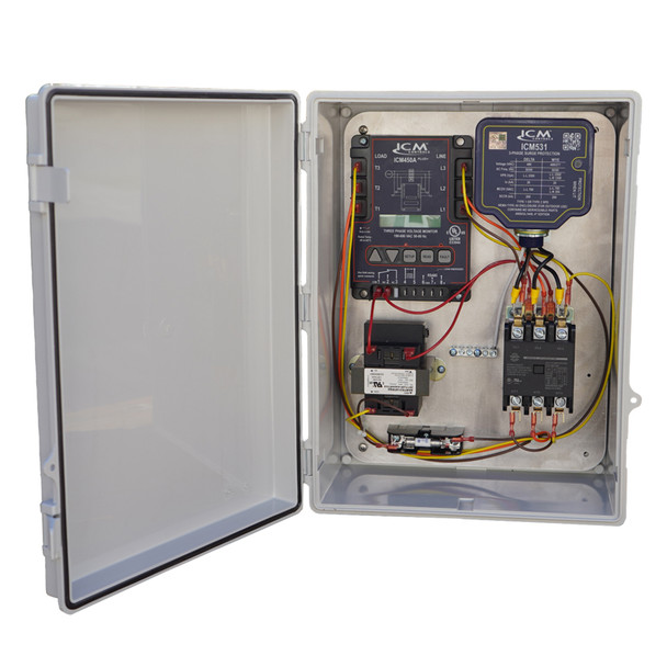 ICM Controls 3-Phase Voltage Monitor and Surge Protector front view