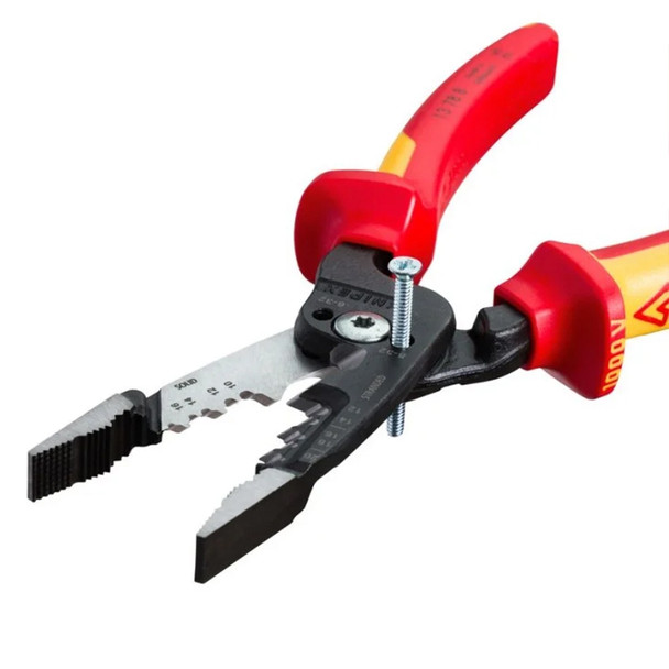 KNIPEX 8" 1000V Insulated Forged Wire Stripper cutting screw