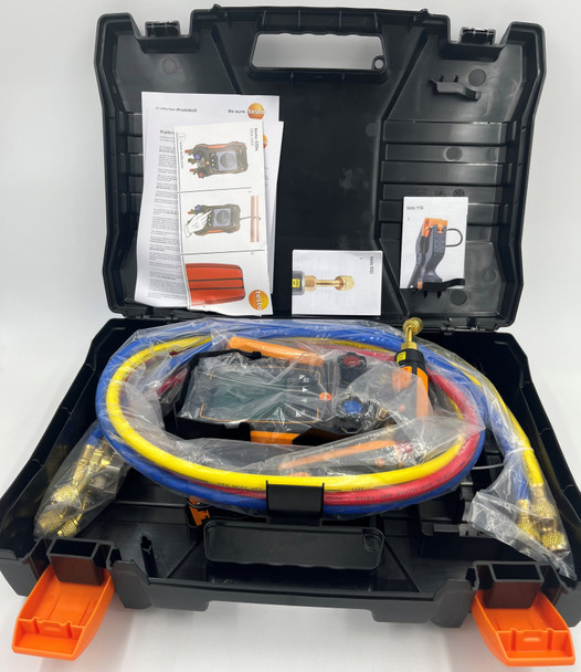 USED-0564550501-0626 USED-Testo 550s Smart Vacuum Kit with Hoses Smart Digital Manifold with Wireless Vacuum and Temperature Probes and Set of 3 Refrigerant Hoses